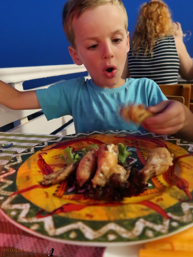 Rixos Sungate Kemer Antalya with Jet 2 Holidays - mexican food, little boy tucking in to a lovely meal. www.intolerantgourmand.com 