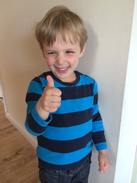 Callum thumbs up