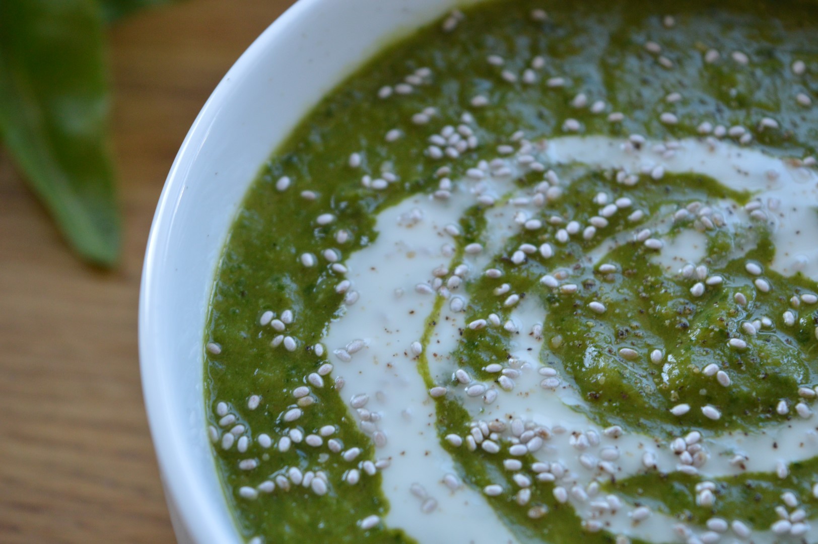 Delicious courgette, kale and pea soup! 