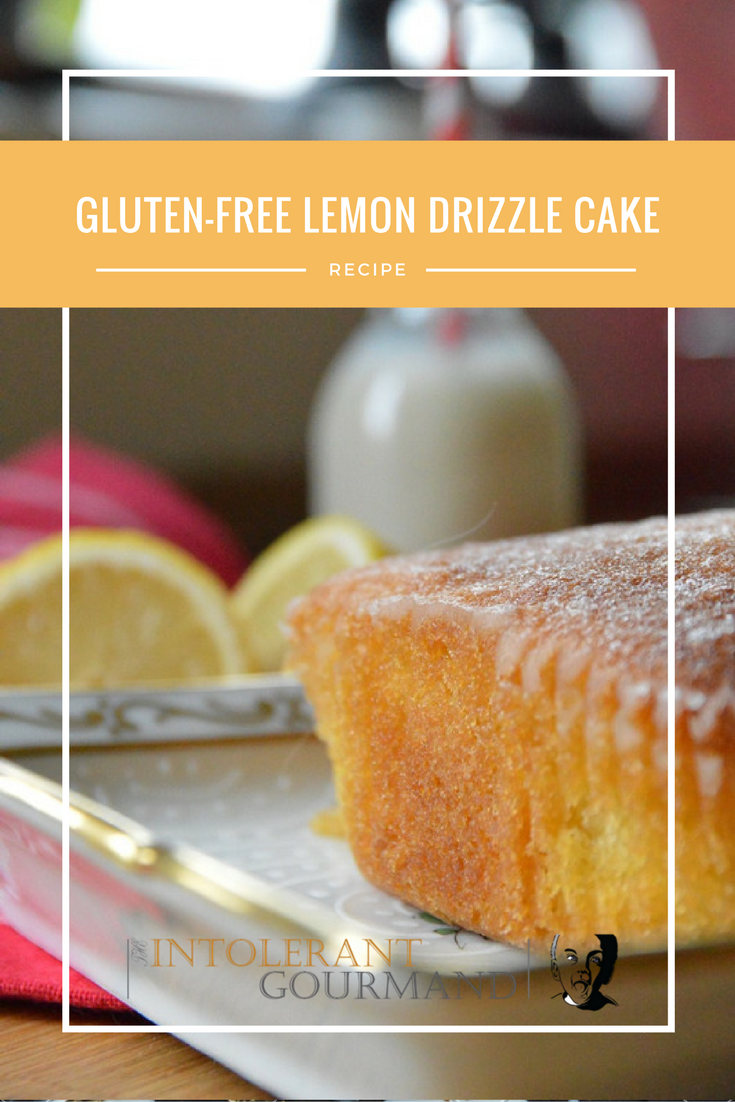 GF DF Lemon Drizzle Cake a giveaway - a recipe for a deliciously light and fluffy lemon drizzle sponge made using Free From Fairy flour, and a chance to win a goodie bag of flours and an e-recipe book in time for Christmas! www.intolerantgourmand.com