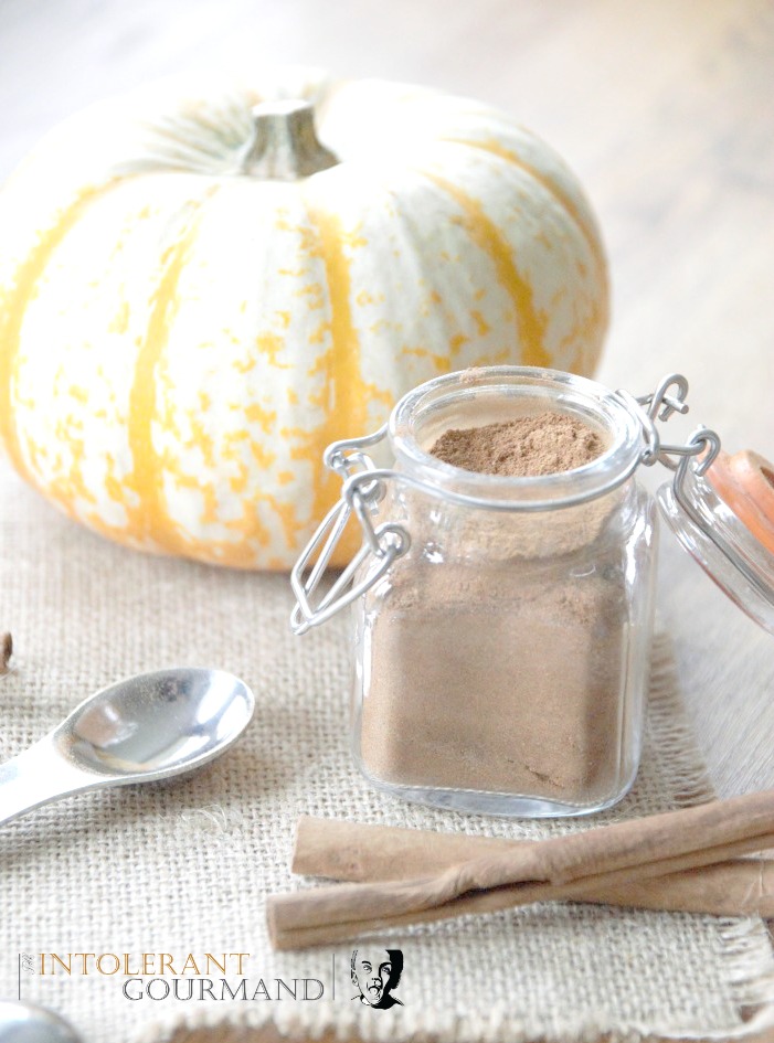 Pumpkin spice mix - perfect for crumbles, latte, cheesecake, cake and more! www.intolerantgourmand.com