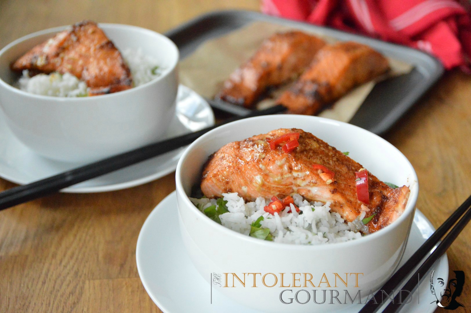 Asian Glazed Salmon Fillets with Zesty Rice