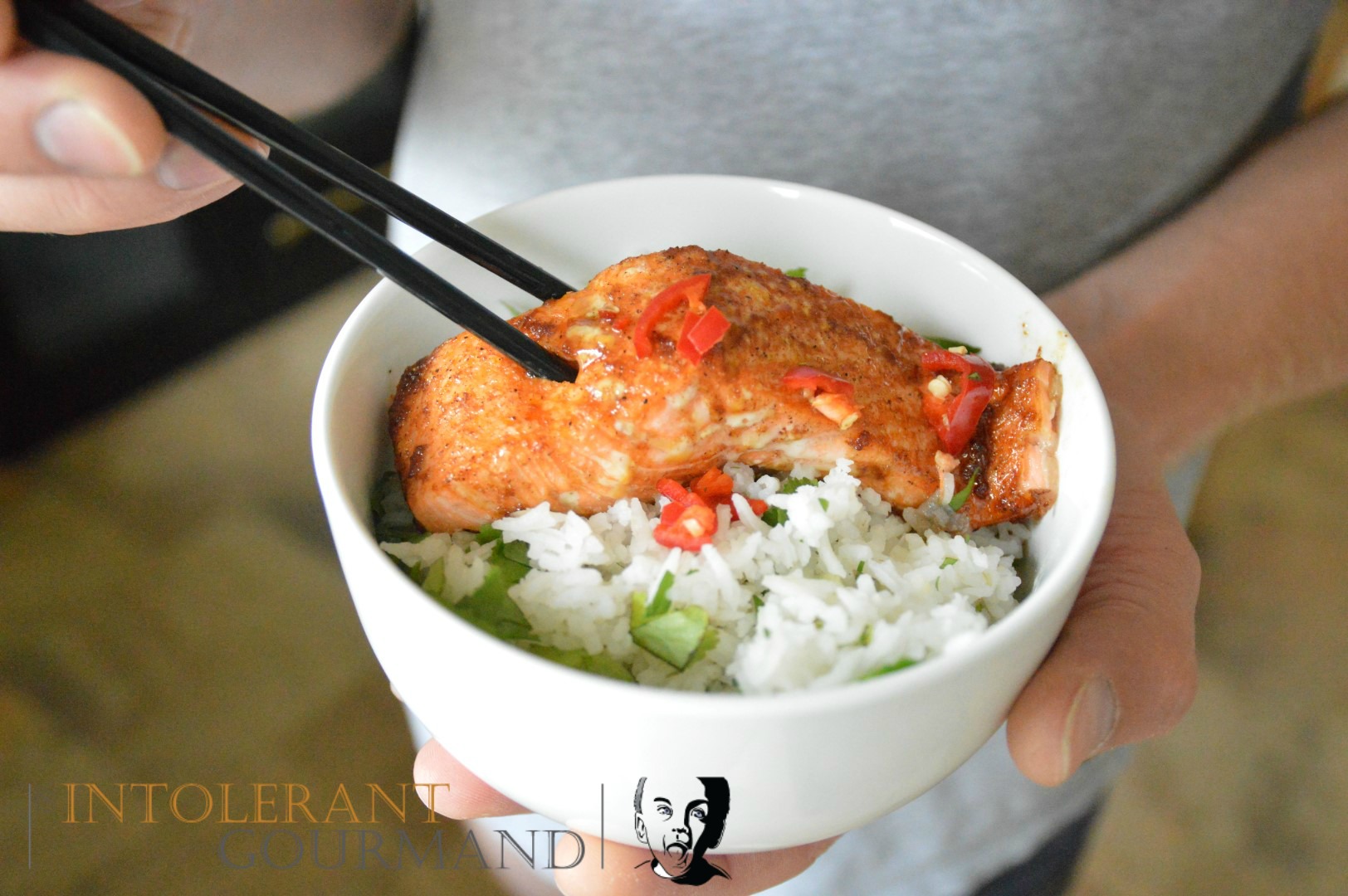 Asian Glazed Salmon Fillets with Zesty Rice