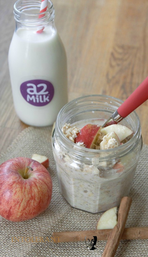 Overnight Oats - made with gluten-free porridge oats and a2 Milk, perfect for anyone suffering with IBS! www.intolerantgourmand.com
