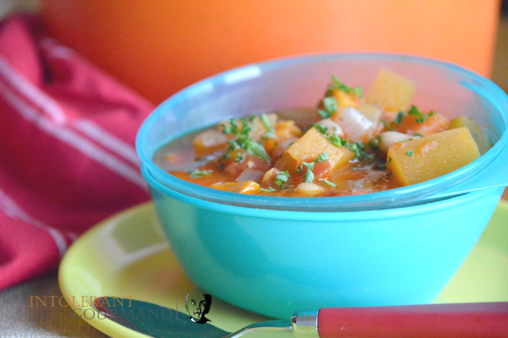 Chunky vegetable soup - packed full of flavour, nutrients and more! The perfect comforting recipe, for lunch or dinner! Suitable for most allergies! www.intolerantgourmand.com