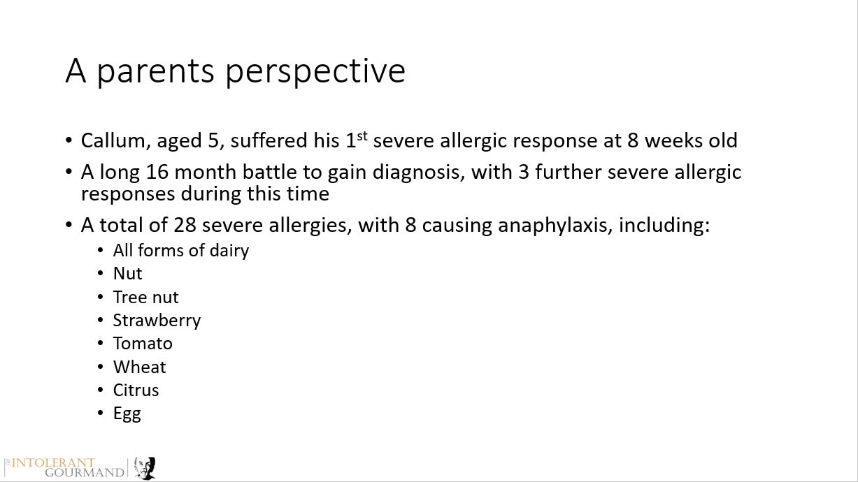 BSACI Managing Anaphylaxis from a Parent Perspective - Learning how to live positively with allergies and also successfully with allergies! www.intolerantgourmand.com