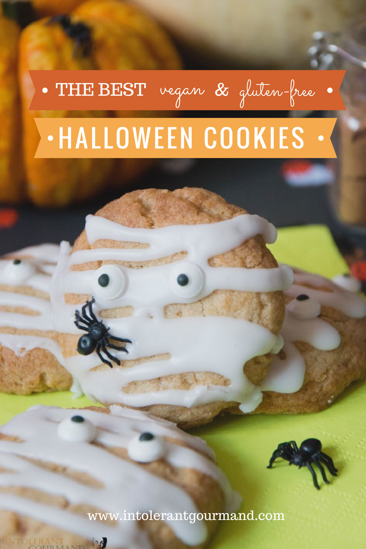 Halloween Cookies - gluten-free and vegan and delicious, with the lovely flavour of pumpkin spice! Simple to make, so much fun to decorate! www.intolerantgourmand.com