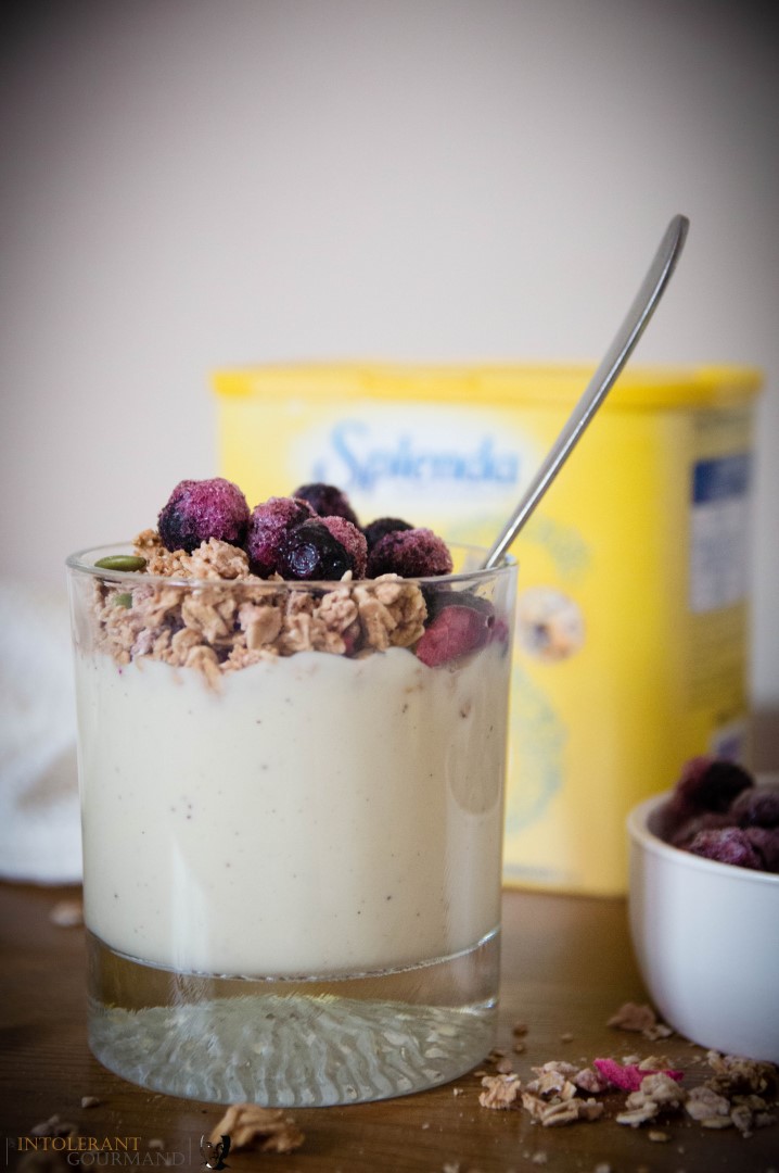 Breakfast Granola Pots - vegan, gluten-free and nut-free breakfast that looks and tastes delicious and because it uses Splenda, it's a low calorie sweetened alternative! www.intolerantgourmand.com