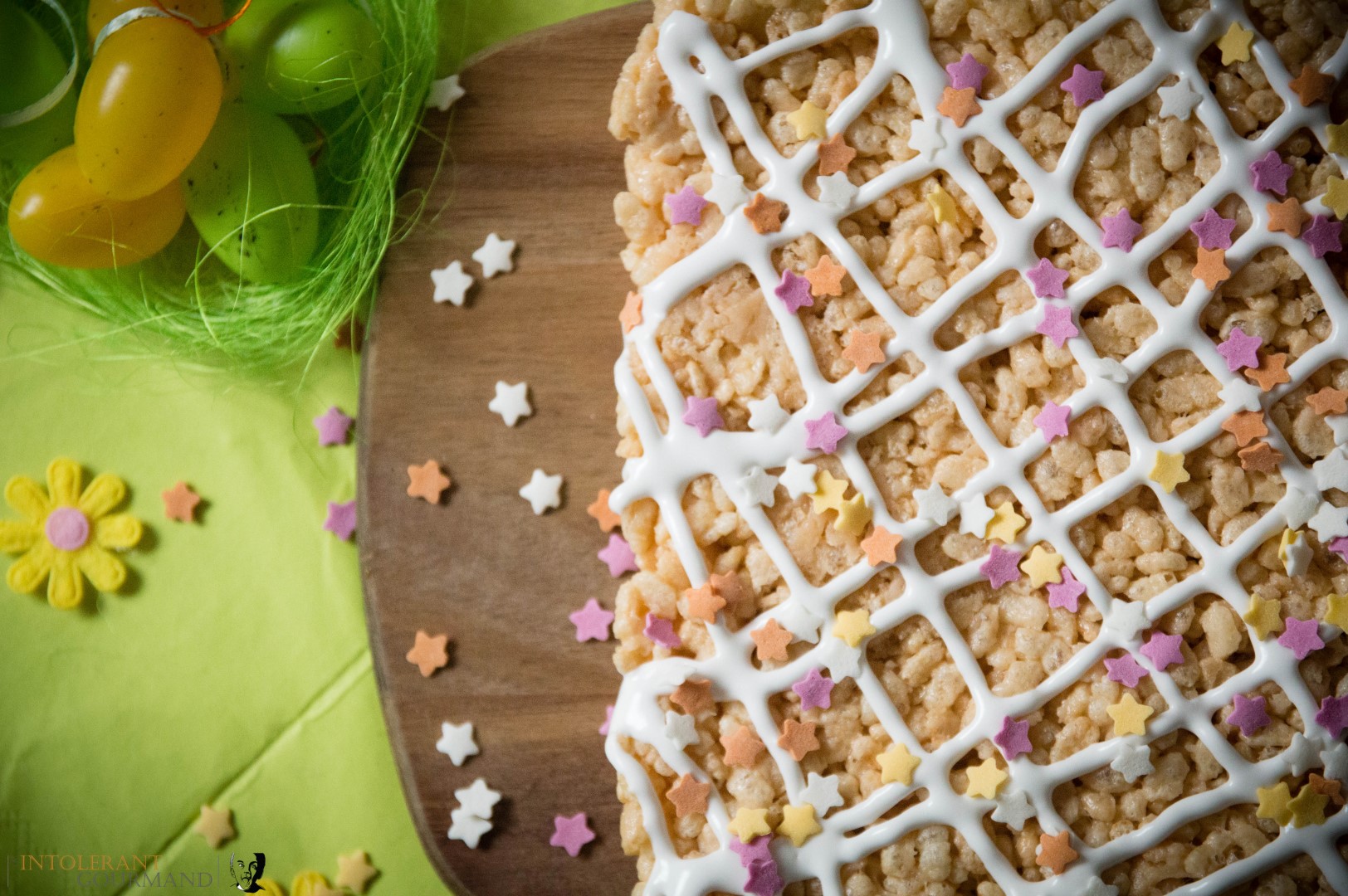 Easter Crispie Cakes - delicious free from crispie cakes, dairy-free, gluten-free, nut-free and more! Super simple to make and delicious too! www.intolerantgourmand.com