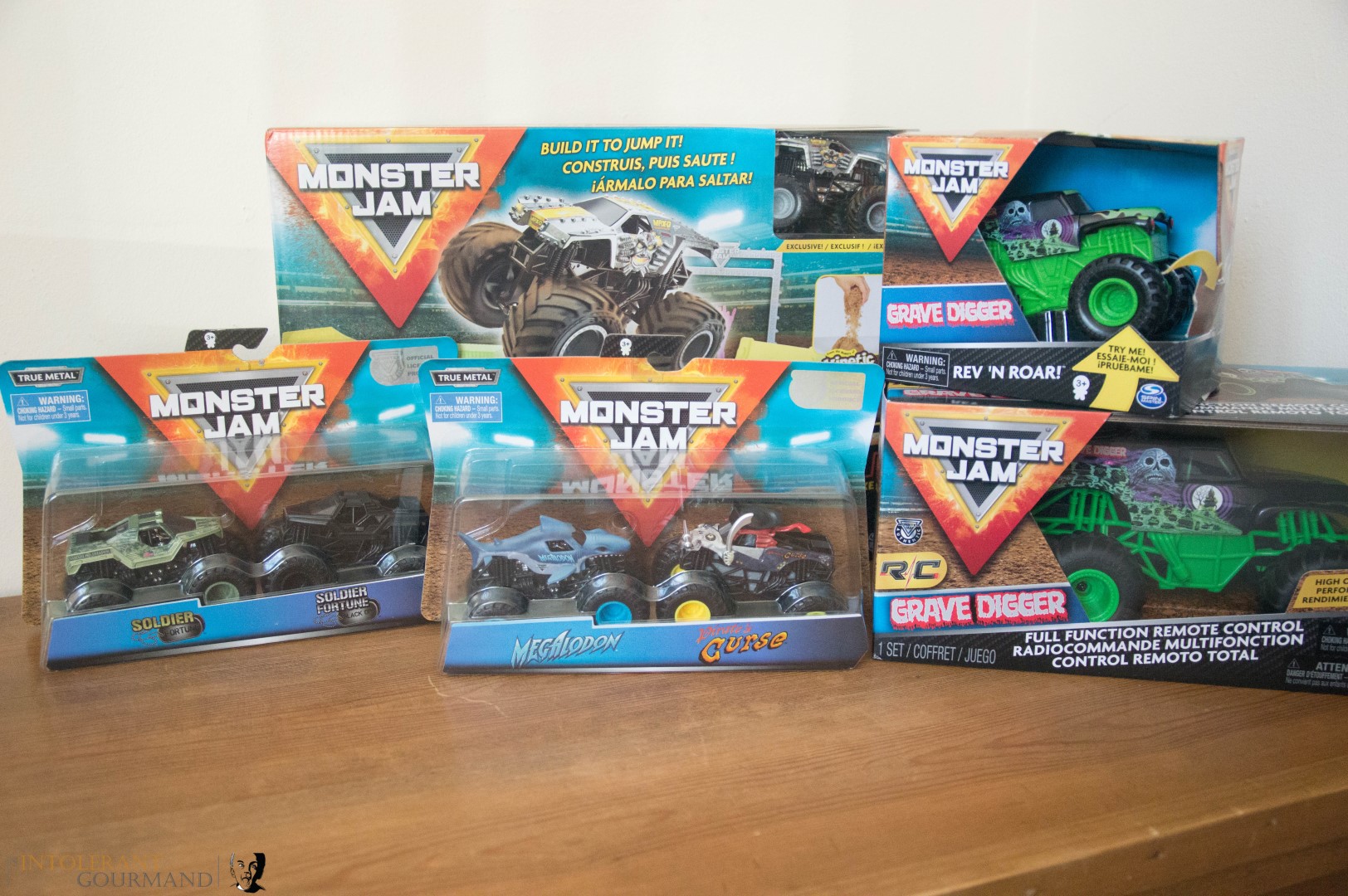 Spin Master Monster Jam Collection - from remote control truck, to kinetic sand, and 1:64 scale die cast trucks! www.intolerantgourmand.com
